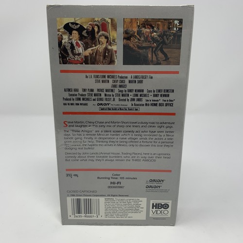Three Amigos VHS New Sealed HBO VIdeo 1986 Orion Sealed - Foto 4 di 5