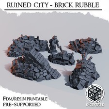 Brick Rubble - City - Trench Wars - Large Scenery - Tabletop Terrain
