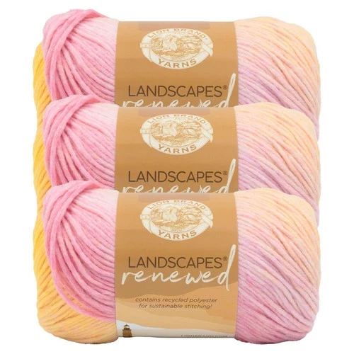 (3 Pack) Lion Brand Yarn 542-201A Landscapes Renewed Yarn, Sherbet - product listing photo