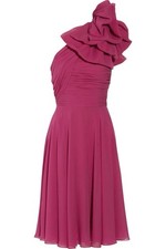 $2,156 GIAMBATTISTA Valli 100% Silk Pink Midi Dress, Inbuilt Corset 12 46 M