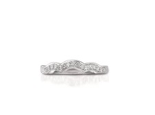 LeVian 14K White Gold Curve White Pavé Diamonds Band Ring Jewelry for Women