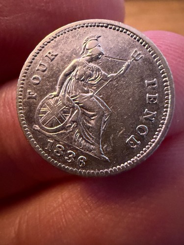 1836 Groat Fourpence William IV Silver 4d VF+ strong Britannia