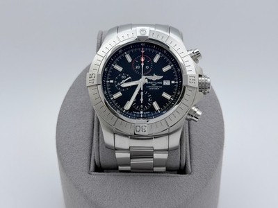 Breitling Super Avenger Chronograph A13375 48mm Black Dial Stainless Steel