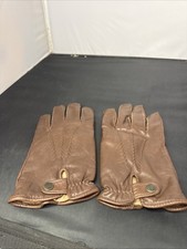 Fownes Mens Vintage Genuine Black Leather Dress Driving Gloves size large