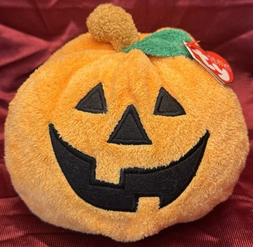 Ty Pluffies 🎃 PLUMPKIN The Halloween Pumpkin 5.5" Vintage 2004 New W.DamagedTag