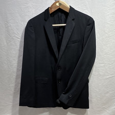 BOSS Black Virgin Wool Suit 42R 2-Button Flat Front Jacket, excellent condition.