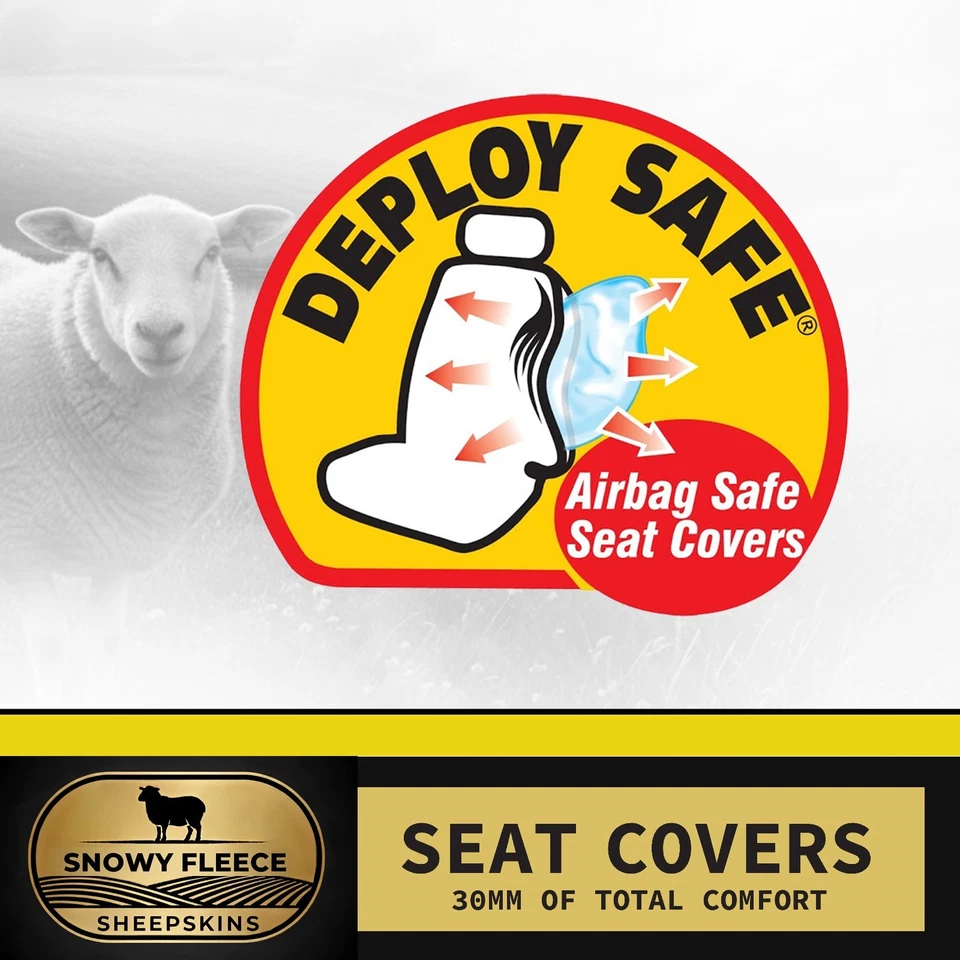 Snowy Fleece Universal Sheepskin Seat Covers DAEWOO LACETTI J200 SEDAN 03-04 BLK - image 3 of 4