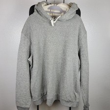 Goodfellow  Co Men  s Textured Fleece Hooded Sweatshirt Gray Size XXL