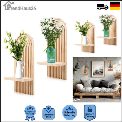 2 Stück Holz Wandregal Boho Floating Shelves 34,5x18cm Kleines