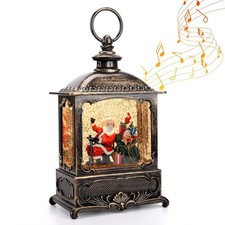 Christmas Snow Globe Lantern Lighted Santa Claus Decorations