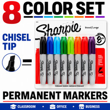 Sharpie Permanent Markers Chisel Tip Assorted 8 Colors 12 Pack Office School 8/P