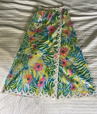 Vintage The Lilly Lilly Pulitzer Skirt Women's Green Yellow Floral Maxi Skirt