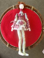 Vintage San Francisco SF 49ers football NFL cheerleader doll toy shelf sitter