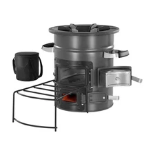 Uimoso Portable Wood-Fueled Camping Stove with Dual Door Design