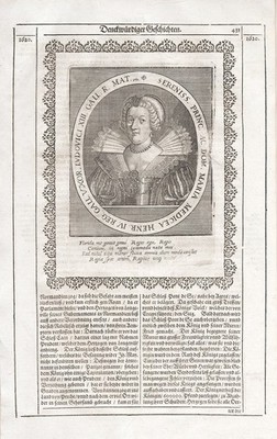 Maria de Medici Firenze Queen Königin France Kupferstich Portrait 1640.