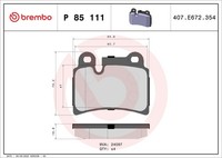 Bremsbelagsatz Scheibenbremse Prime Brembo P 85 111 FüR VW 7L7 Touareg 7LA 7L6