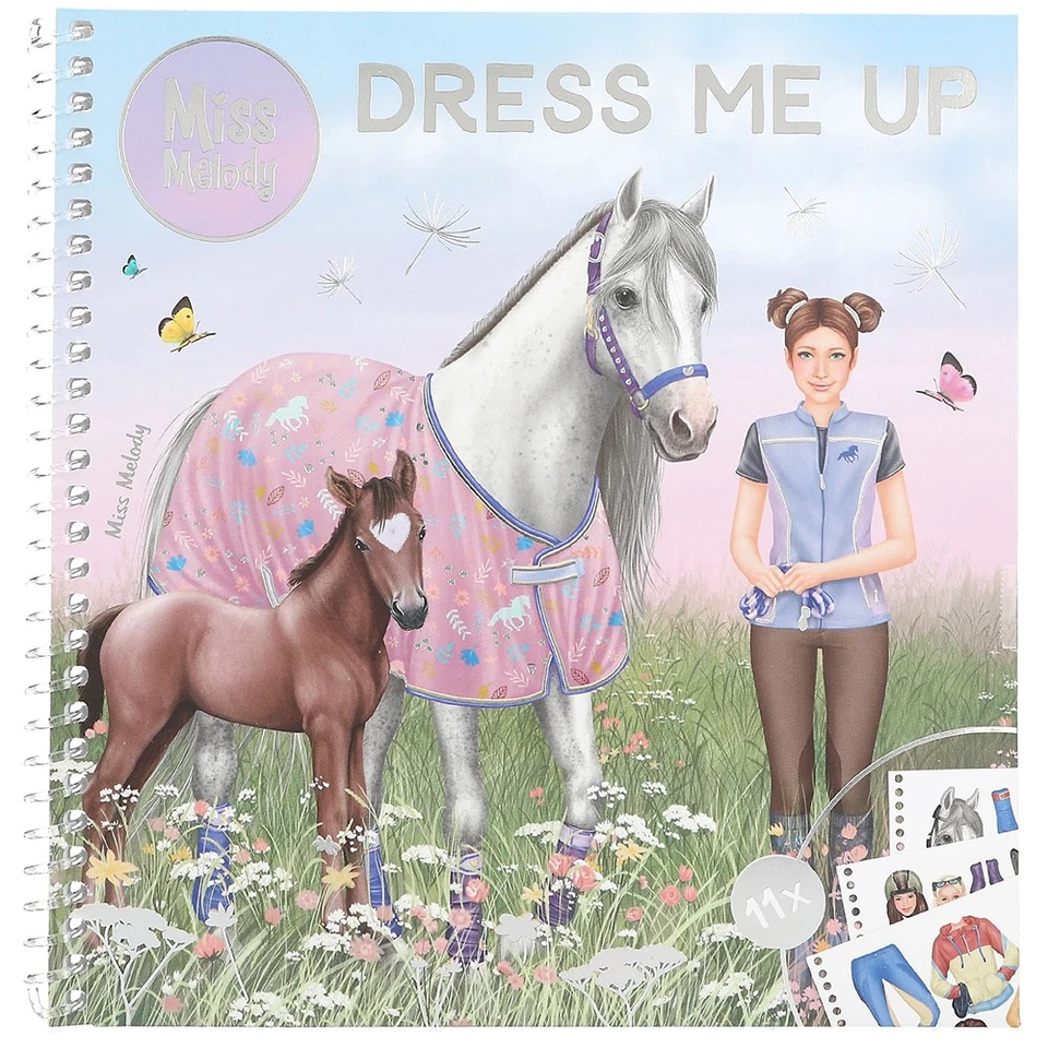 Miss Melody Dress Me Up Pegatina Libro Depesche Caballo Temática Niños Regalo