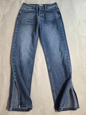 VIGOSS Denim Blue Jeans Womens Size 27 Ace Straight Button Fly Retro Design Jean