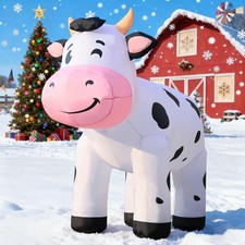 6.5FT Cow Inflatables Christmas Spring, Farm Ranch Blow up Animals Cute Dairy...