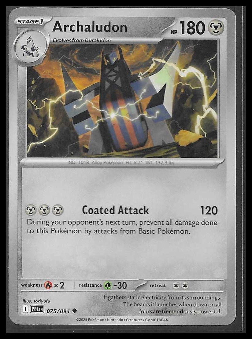 Pokemon Archaludon (75/130) Phantasmal Flames NM REVERSE HOLO