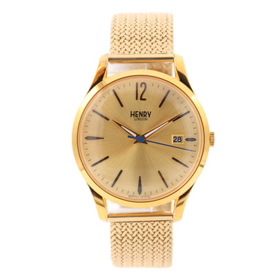 Pre-Owned Modern 38mm Henry London HL39-S-0006 Westminster Date Quartz Gold Tone
