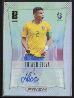 2026 Panini Prizm FIFA World Cup #12-TS Thiago Silva Throwback Silver Auto #/75