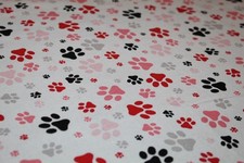 Dogs Puppies Paw Prints FABRIC Fat Quarter FQ 18" x 22" 100 COTTON Animals Vet