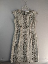 Calvin Klein Womens Dress 4 Multicolor Sleeveless Back Zip Round Neck Workwear