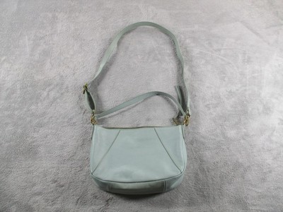 Fossil Crossbody Bag Womens Medium Green Leather Adjustable Strap Gold Hardware