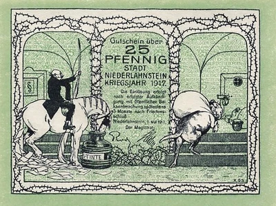 25 Pfennig x Notgeld NIEDERLAHNSTEIN Stadt - Bild 1 von 2