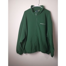 Vintage 90s Green Reebok Oversized Fleece Full Zip Sweatshirt Men's Size XL