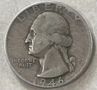 1946 Washington Quarter. 90% Silver. Free Shipping!