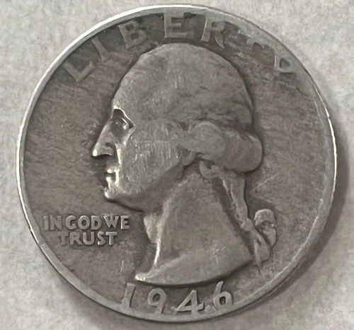 1946 Washington Quarter. 90% Silver. Free Shipping!