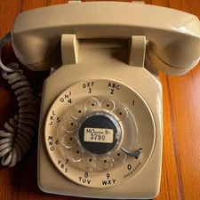 Vintage Retro 1955 Western Electric 500 Rotary Desk Telephone Beige Bell System