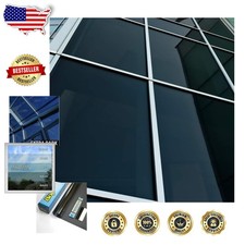 Dark Black Privacy Window Film 48"x24ft UV Block Heat Rejection Peel Stick