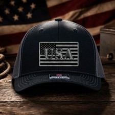 Richardson 112 Black Charcoal Snapback Hat US...