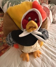 Vintage Lady Thanksgiving Turkey Plush 16  Stuffed Animal