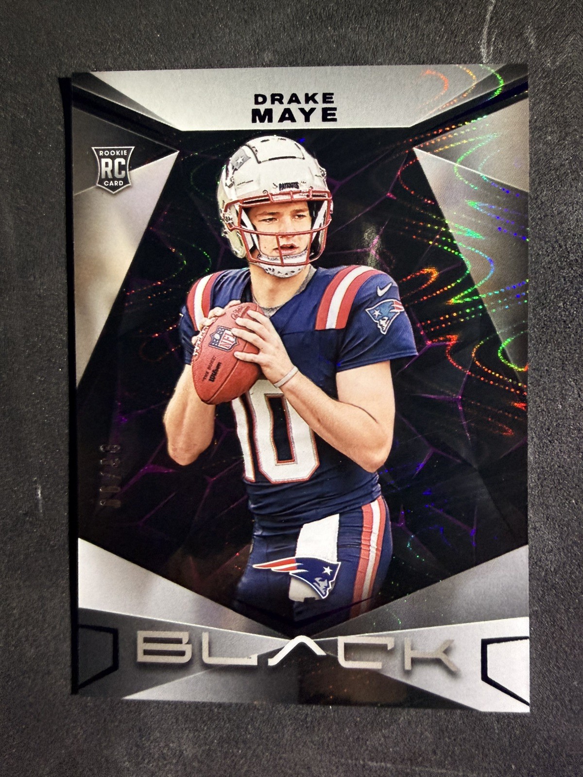 2024 Panini Black Drake Maye #128 Royal /99 (RC)