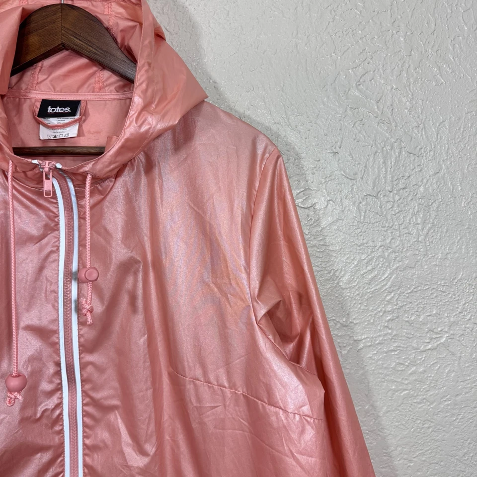 Chaqueta de Lluvia Totes XL Metálica Oro Rosa Reflectante Embalable Con Capucha Larga Reciclada Foto 4 de 4