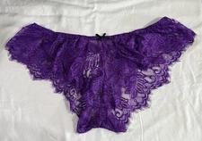 NWT Women's DebShops Seven til Midnight Purple Sexy Lace Panty Size 1X/2X