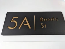 Metallic House Sign House Number Plaque Custom Address Sign Wall Standoff