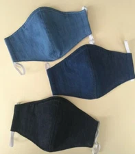 100% cotton triple layers denim face mask filter pocket,nose Bridge, Reusable
