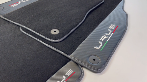 Black Floor Mats For Lamborghini Urus 2018-2024 With Carbon Fiber Leather - Video 1 of 1
