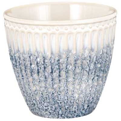 Greengate Latte Cup Becher ALICE RIPPLE BLUE Blau Everyday Geschirr 300 ml