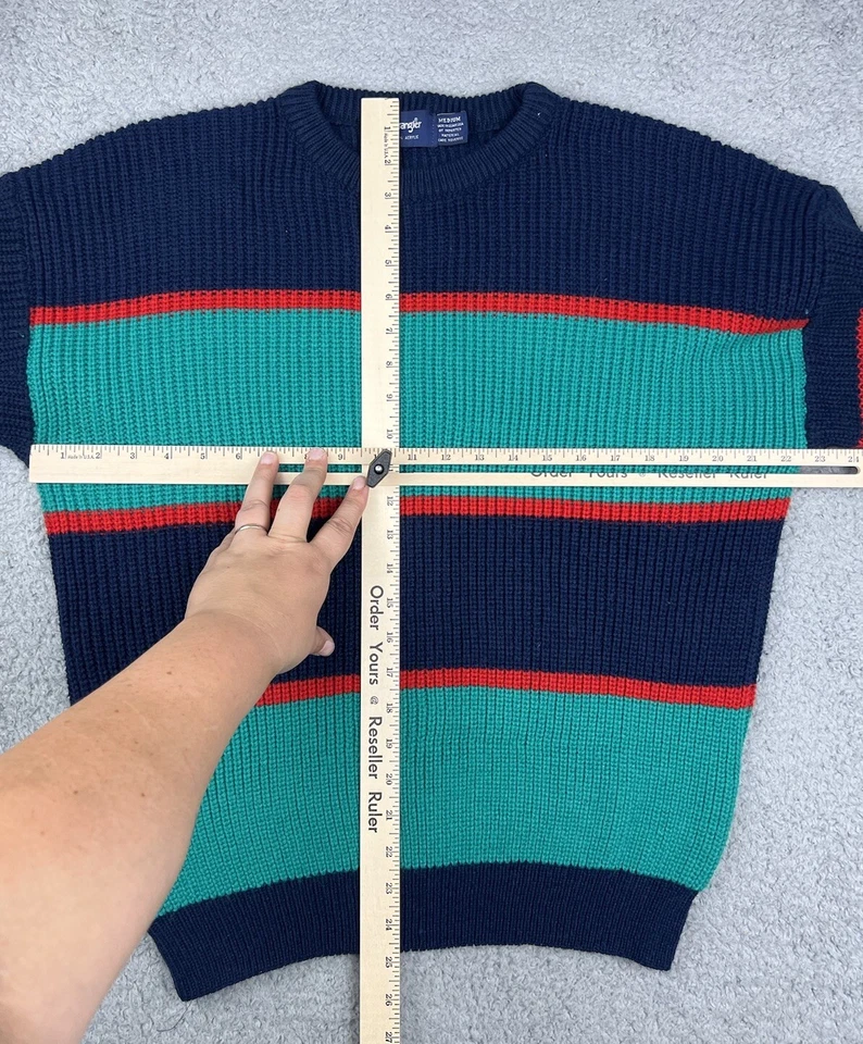 Suéter de Colección Wrangler Medio Grueso Tejido Retro Bloque de Color Cabincore Abuelo Foto 4 de 4