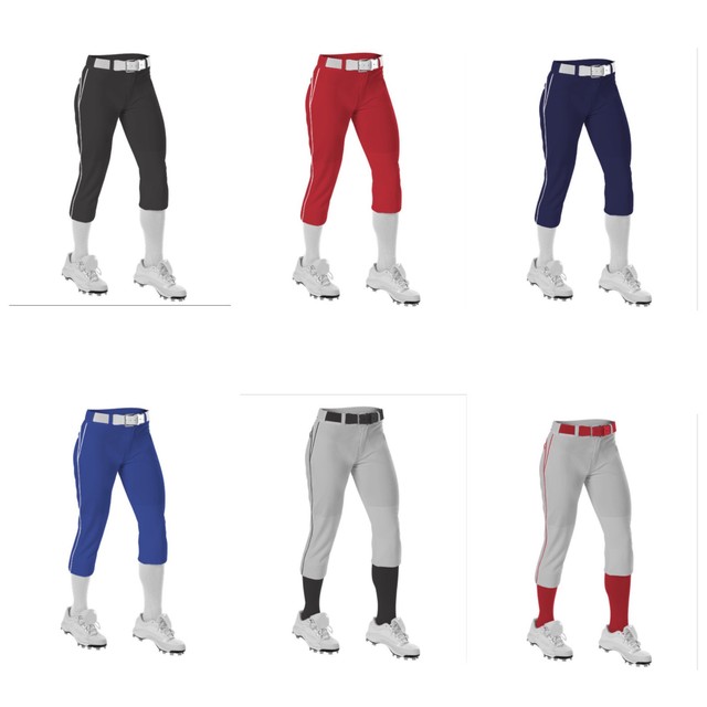 Alleson 625PBW Women's Softball Fastpitch Pants with Piping and Belt Loops | eBay