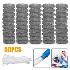 50Pcs Washing Machine Lint Drain Filter Screen Traps Snare Steel Wire Mesh Ties