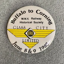 1985 Glass City Limited Erie RR Western NY Historical Society Pinback Button