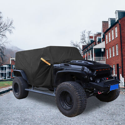 Custom-Fit Outdoor Waterproof Cab Car Cover for Jeep Wrangler JK JL 4 door 210D