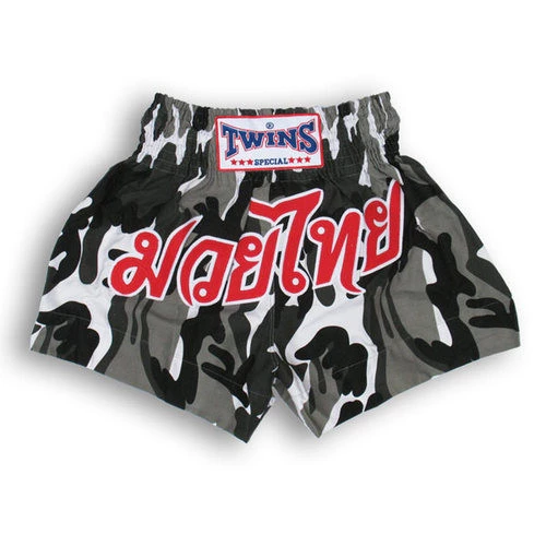 Twins Special Muay Thai Fight Shorts Army Grey Camo - 第 1/2 張圖片